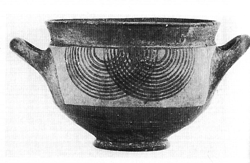 bol protogéométrique eubéen à double cercles pendants